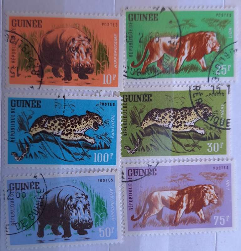 Guinea 1962 Animals Set of 6 Cancelled stamps
