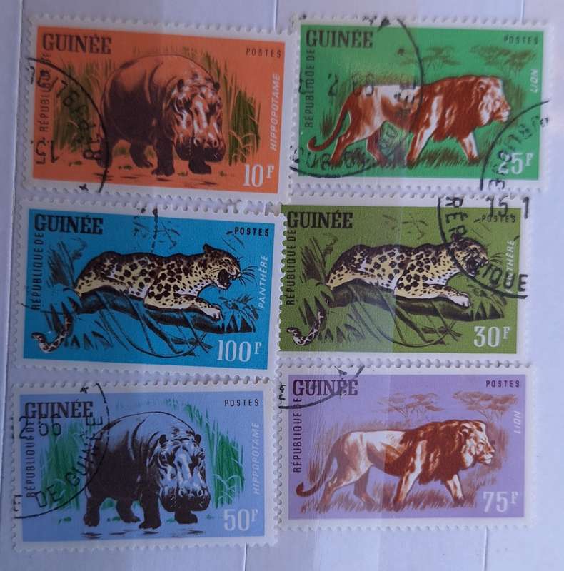 Guinea 1962 Animals Set of 6 Cancelled stamps