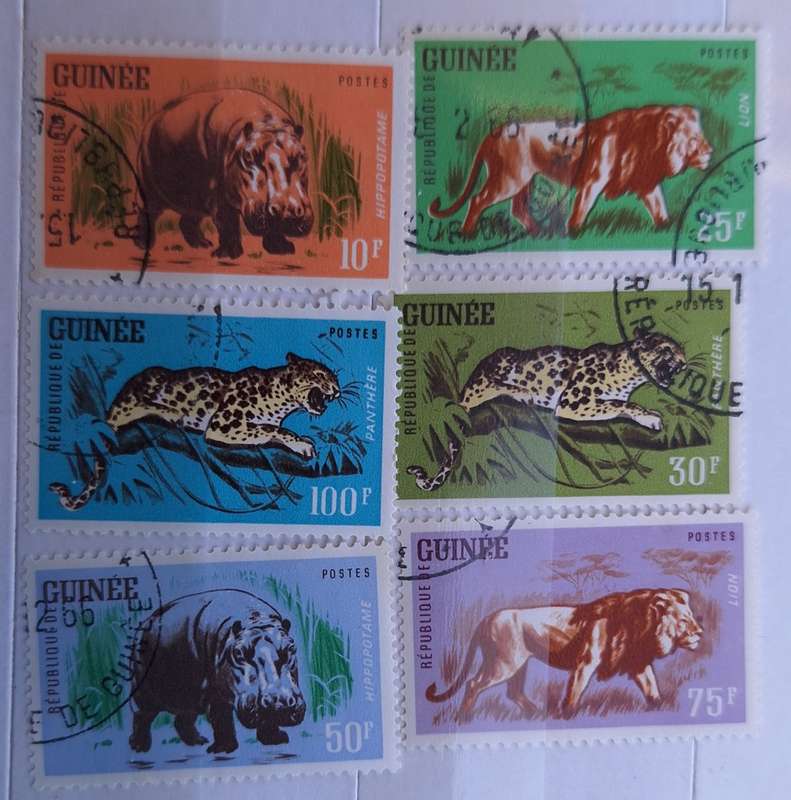 Guinea 1962 Animals Set of 6 Cancelled stamps