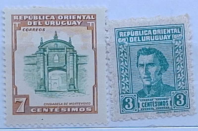 Uruguay Mixed Lot 2 Unused Hinged stamps