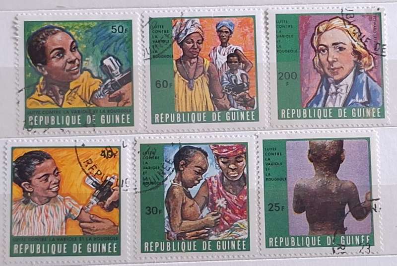 Guinea 1970 Campaign against Smallpox and Measels Set of 6 Cancelled stamps