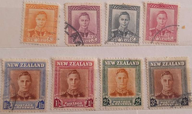 New Zealand 1938 King George VI 8 Used Stamps