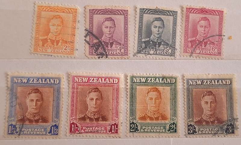 New Zealand 1938 King George VI 8 Used Stamps