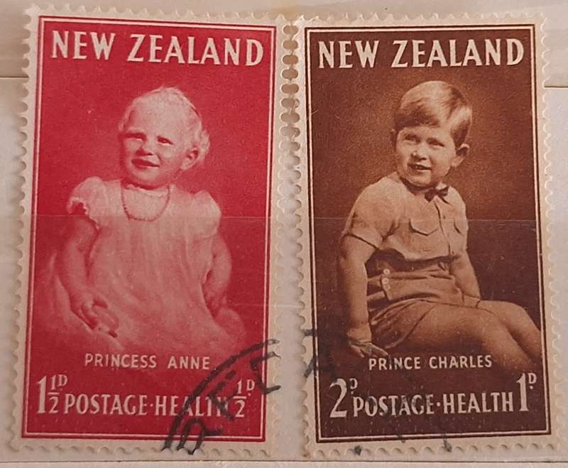 New Zealand 1952 Health Issue Anne and Charles Set of 2 Used stamps