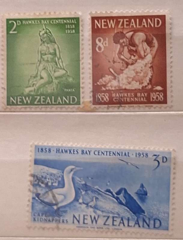 New Zealand 1958 Hawke's Bay Centenary Set of 3 Used stamps