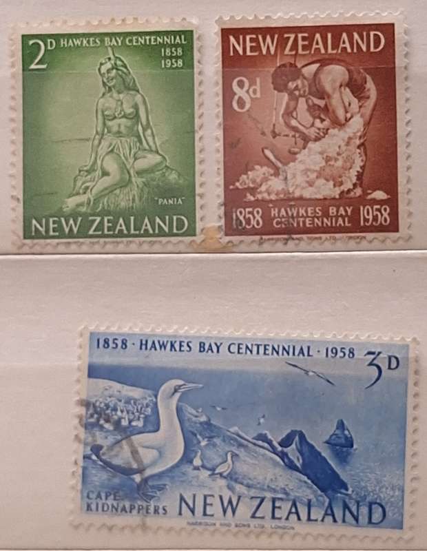 New Zealand 1958 Hawke's Bay Centenary Set of 3 Used stamps