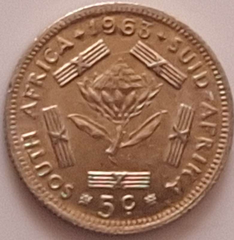 South Africa 1963 5c Silver