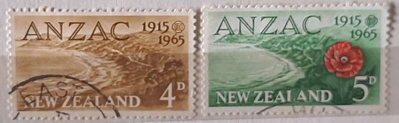 New Zealand 1965 Anzac Set of 2 Used Hinged stamps
