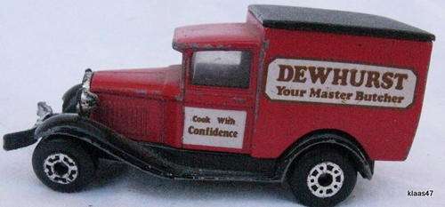 MATCHBOX : SUPERFAST : MODEL A FORD : DEWHURST - YOUR MASTER BUTCHER : 1979 : MADE IN MACAU