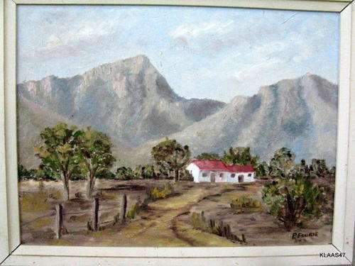 LANDSCAPE : P FOURIE : OIL - PAINTED ON BOARD : FRAMED SIZE - 58.5 X 48 CM