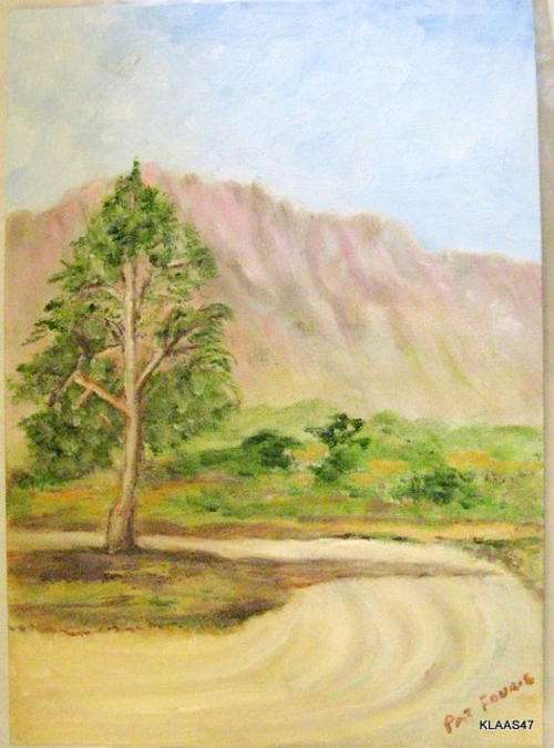 LANDSCAPE : PAT FOURIE : OIL ON CANVAS PANEL : 25.4x35.5cm