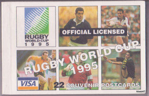 RUGBY WORLD CUP 1995 :22 SOUVENIR POSTCARDS : OFFICIAL - LICENSED