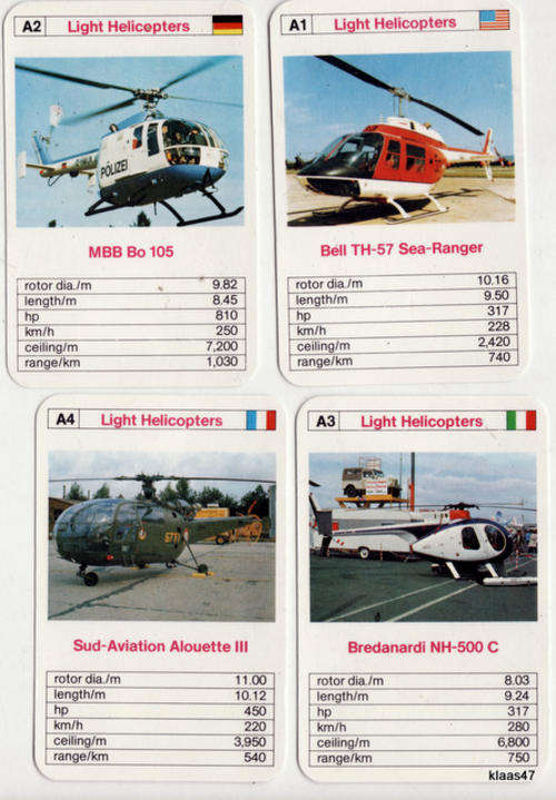 ACE TRUMP GAME : WITH SUPERTRUMP : HELICOPTERS : 7217/5 - MADE IN WESTERN GERMANY