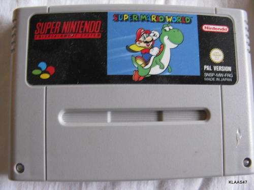GAME CARTRIDGE : SUPER NINTENDO : SUPER MARIO WORLD : PAL VERSION : SNSP-MW-FRG