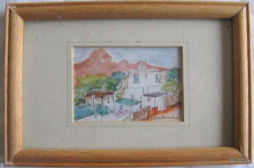 DISTRICT SIX : FRAMED SIZE   15x10cm  :  *SMALL WATERCOLOUR*