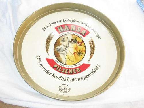 ROUND TRAY : METAL : 31cm DIAMETER : HANSA PILSENER