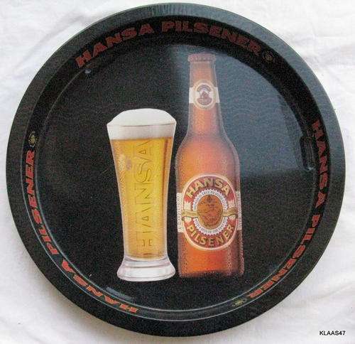 ROUND METAL TRAY : HANSA PILSENER : 34cm DIAMETER