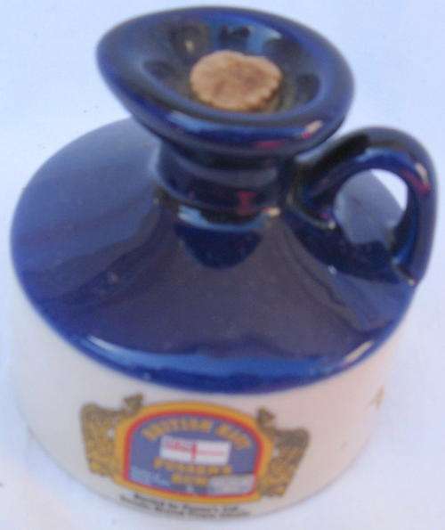 BRITISH NAVY - PUSSER'S RUM : MINIATURE JUG BOTTLE : 6cmHIGH - BASE DIAMETER 6.4cm