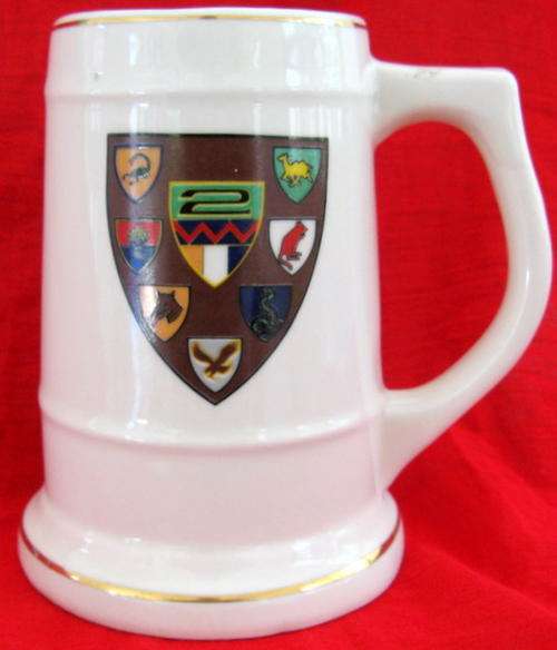 2 SA INFANTRY BATTALION : COMMEMORATIVE MUG : 14.5cm HIGH : TOP DIAMETER 7.5cm