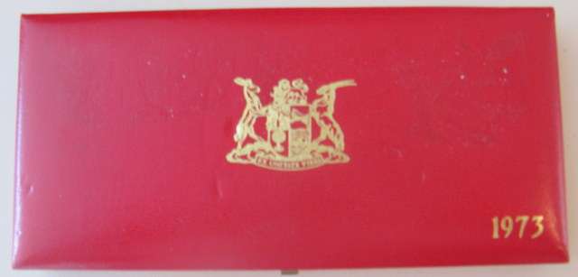 South African Long proof set emty box 1973 Please see condition of the box