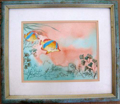 Framed Watercolour Under the Sea by Moyra  Papworth