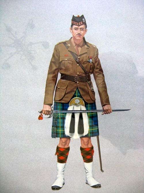 Framed Signed Limited Edition Military Print of Office Cape Town Highlanders by Michael England