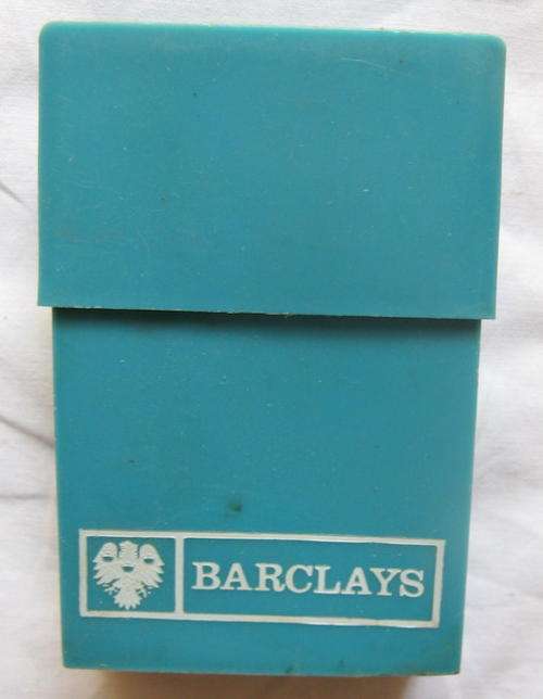 BARCLAYS BANK : CIGARETTE BOX (PLASTIC) : 6x9.2x2.5cm