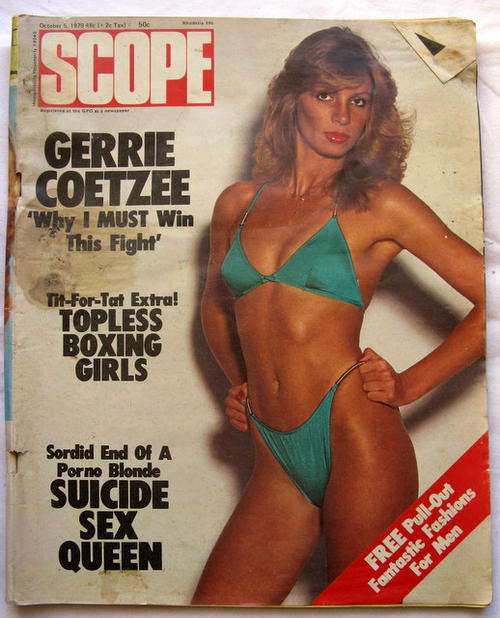 Scope Oct 1979 Gerrie Coetzee.Topless Boxing Girls Suicide Sex Queen  BOOK IS BADLY DAMAGED
