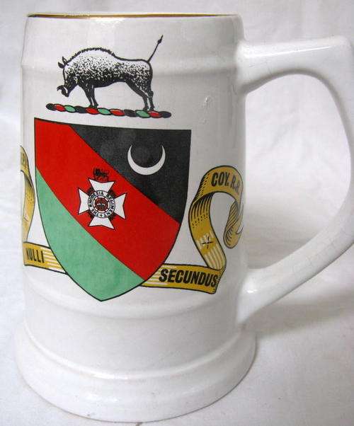 THE RHODESIA REGIMENT : 14.5cm HIGH : Made by Willsgrove Pottery, Rhodesia