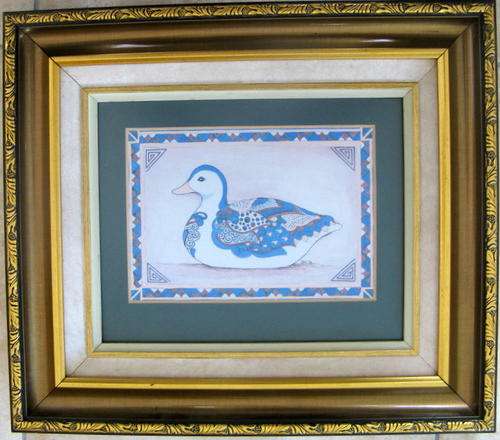 FRAMED DRAWING OF A DUCK BY PAT `96