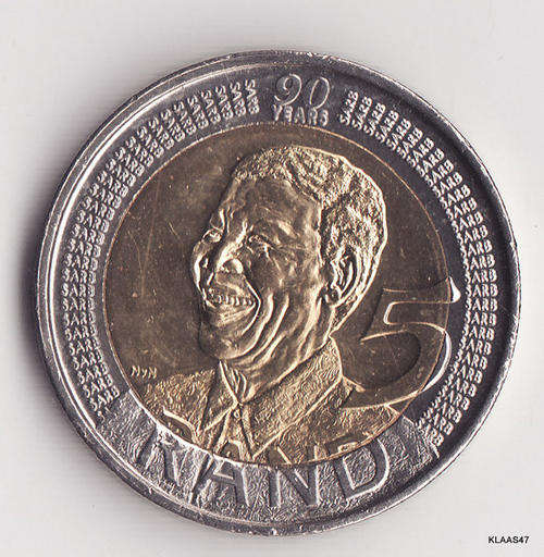 90th birthday Mandela R5 coin Uncirculated coins You are bidding per coin IN CASE
