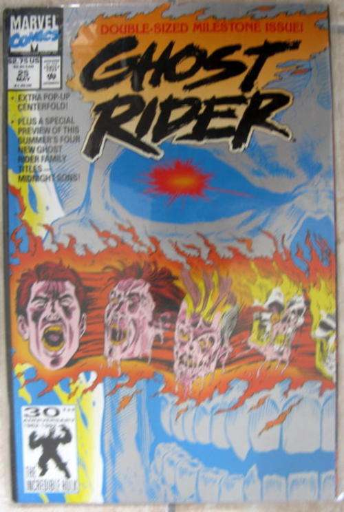 Ghost Rider double sized Milestone issue marvel comics 25 May 30th anniversary 1962 -- 1 in plastic