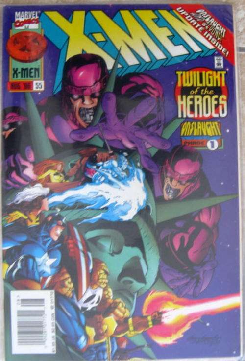 X-Men Twilight of the heroes onslaught Aug 96  55 in plastic