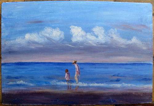 SEASCAPE : OIL : ON BOARD : TILANA WEST : 61x40.5cm : UNFRAMED