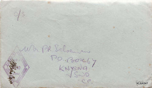 Censor Mail Envelope - Goedgekeur Eenheidsensor U.V.M / Passed by Unit Censor U.D.F. - Undated