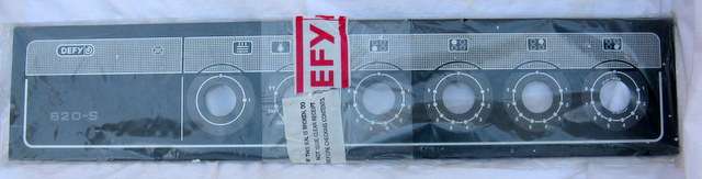 FACE FOR DEFY 620-S (FOUR PLATE STOVE) : NOT USED - STILL WRAPPED