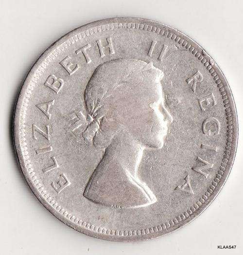 South African 1955  Silver Coin 2.5 Shilling (Half Crown )