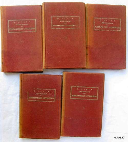 Geschiedenis Der Nederlandsche Letterkunde - G Kalff - Hardcovers - SET OF 5 BOOKS