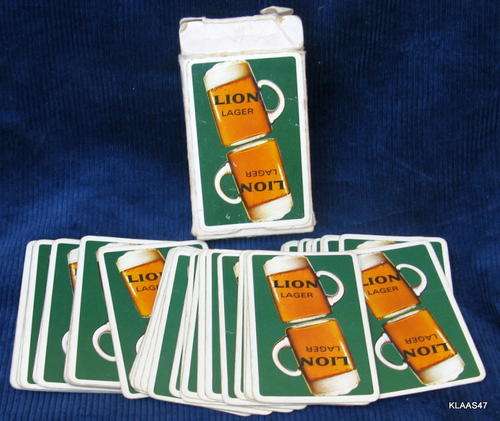 : LION LAGER DECK OF CARDS - COMPLETE : : IN A BOX - SEE WRITING ON BOX