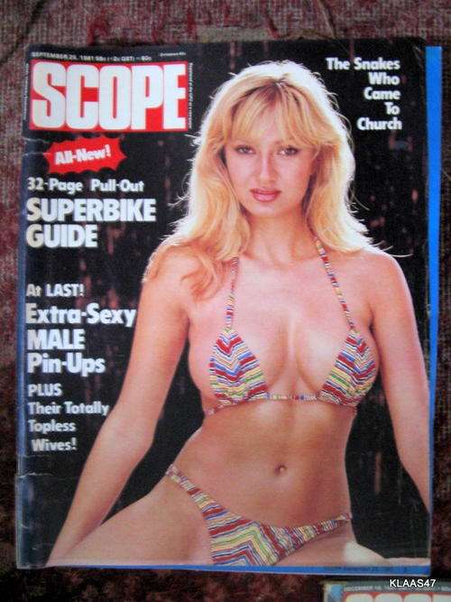 Scope Sept 1981 Sexy Male pin ups & Their totally Topless Wives ,The Snakes who come to Church