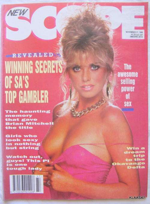 Scope Nov 1986.Girls who look sexy in nothing but string Brian Mitchell title .The power of sex