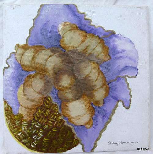 DESRAY HAMMAN : ACRYLIC UNFRAMED : MANDJIE, SERVETTE, CROSANTS