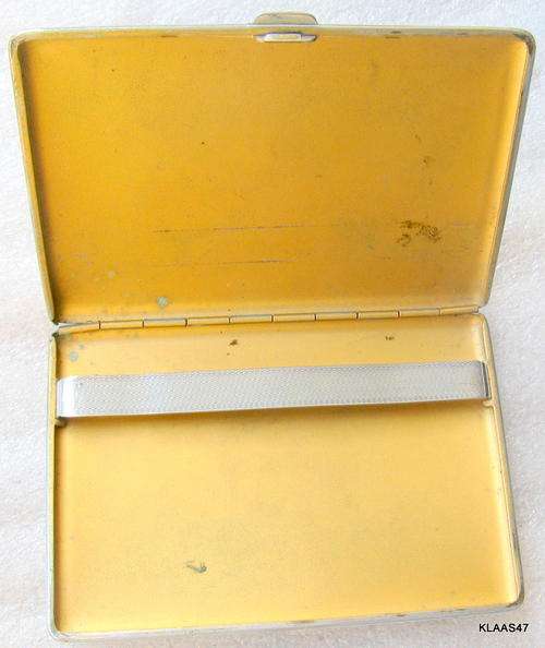 CIGARETTE CASE : CHROME PLATE - WORN IN PLACES : INITIALS ON COVER - GduT