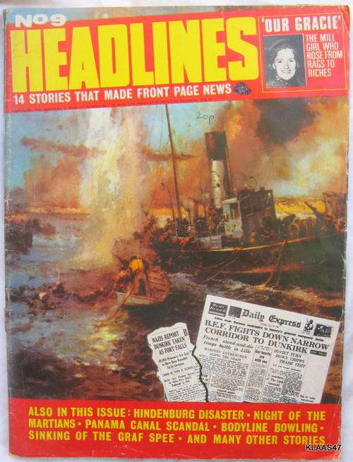 Headlines - No.9 - 1972 - Hindenurg Disaster-Dunkirk-Irish Crown Jewels-Randy Turpin