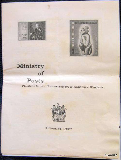 RHODESIANA  BOOKLET  MINISTRY OF POSTS - RHODESIA  BULLETIN 11967