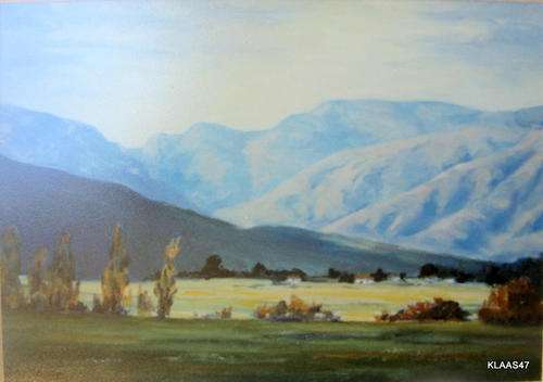 CAPE MOUNTAINS :  B DE HARDE - NUMBERED PRINT - 3/500 : FRAMED SIZE - 30.5x25.3cm