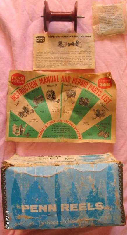 SPOOL FOR PENN REEL & ROD CLAMP WITH INSTRUCTIONS