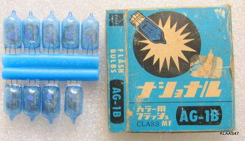 AG-1B : FLASH BULBS : CLASS MF : 9 IN CARDBOARD BOX