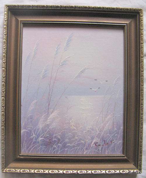 OIL PAINTED ON HARDBOARD : KENLA K. : FRAMED SIZE - 26x31.2cm