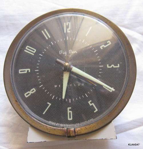 BIG BEN : ALARM CLOCK : MADE BY WESTCLOX LTD, SCOTLAND : 12cm DIAMETER DIAL : WORKING